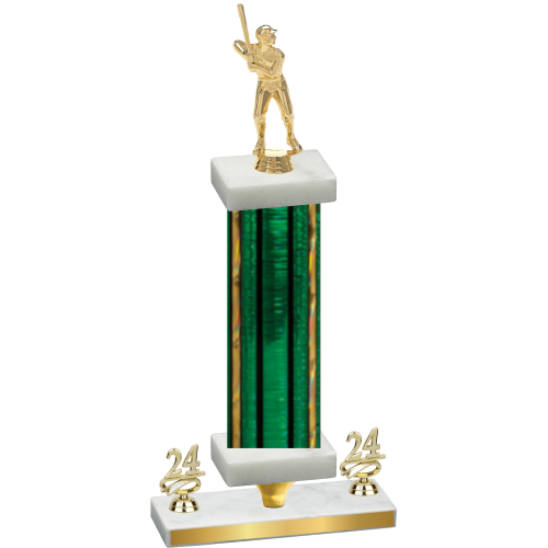 Premium Single Green Glacier Year Baseball Trophy