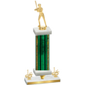 Premium Single Green Glacier First Place Softball Trophy