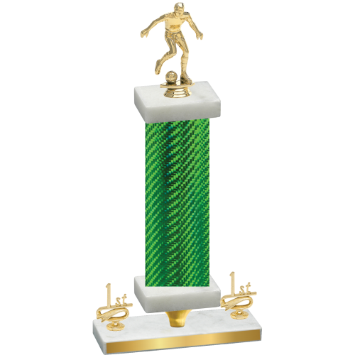 Premium Single Green Carbon Fiber First Place Soccer Trophy