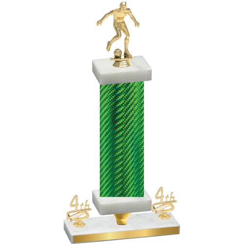 Premium Single Green Carbon Fiber Fourth Place Soccer Trophy