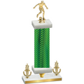 Premium Single Green Carbon Fiber Victory Soccer Trophy