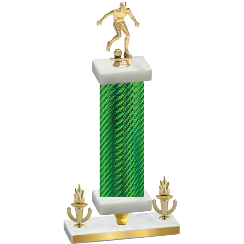 Premium Single Green Carbon Fiber Victory Soccer Trophy
