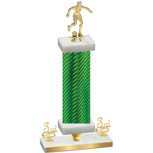 Premium Single Green Carbon Fiber Third Place Soccer Trophy