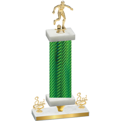Premium Single Green Carbon Fiber Third Place Soccer Trophy