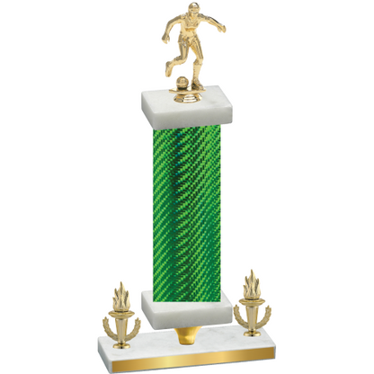 Premium Single Green Carbon Fiber Victory Soccer Trophy