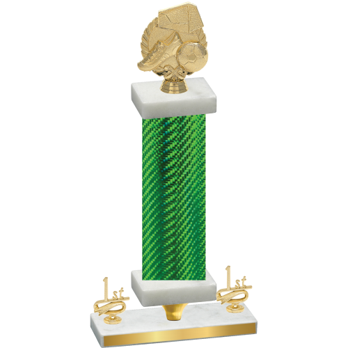 Premium Single Green Carbon Fiber First Place Soccer Trophy