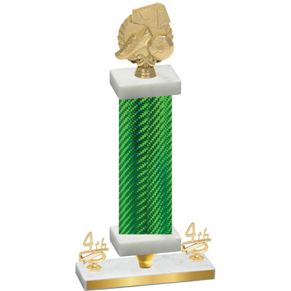 Premium Single Green Carbon Fiber Fourth Place Soccer Trophy