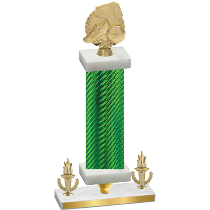 Premium Single Green Carbon Fiber Victory Soccer Trophy