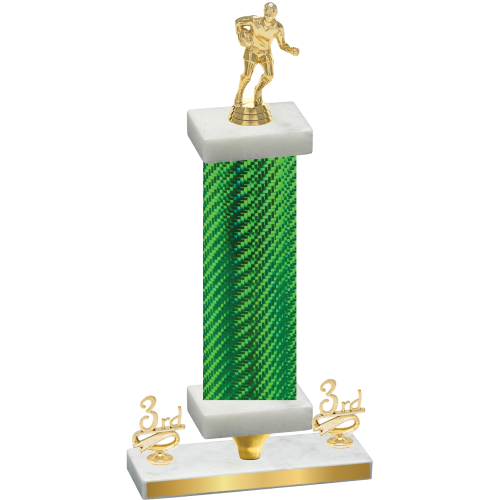 Premium Single Green Carbon Fiber Third Place Rugby Trophy