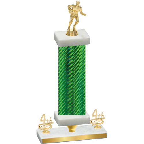 Premium Single Green Carbon Fiber Fourth Place Rugby Trophy