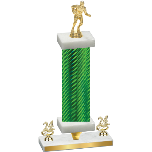 Premium Single Green Carbon Fiber Year Rugby Trophy
