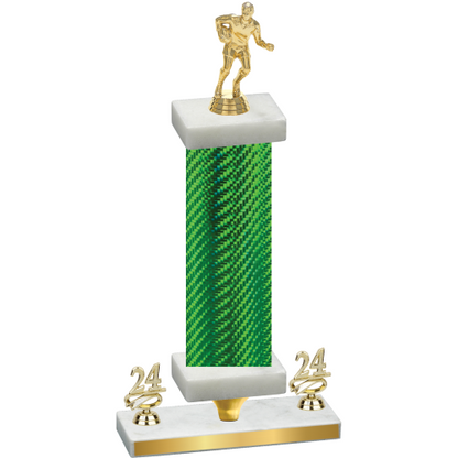 Premium Single Green Carbon Fiber Year Rugby Trophy