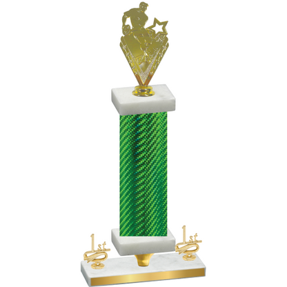 Premium Single Green Carbon Fiber First Place Rugby Trophy