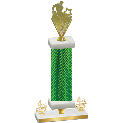 Premium Single Green Carbon Fiber Fourth Place Rugby Trophy