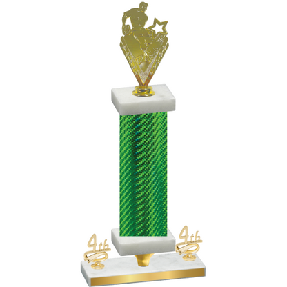 Premium Single Green Carbon Fiber Fourth Place Rugby Trophy