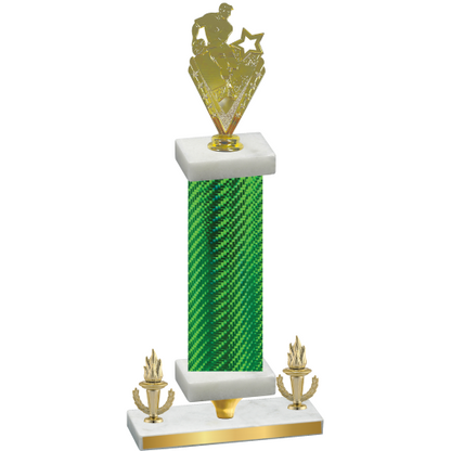 Premium Single Green Carbon Fiber Victory Rugby Trophy