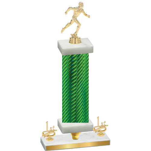 Premium Single Green Carbon Fiber First Place Running Trophy