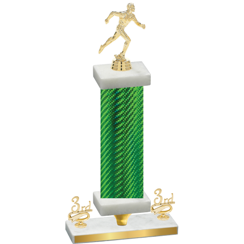 Premium Single Green Carbon Fiber Third Place Running Trophy