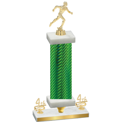 Premium Single Green Carbon Fiber Fourth Place Running Trophy