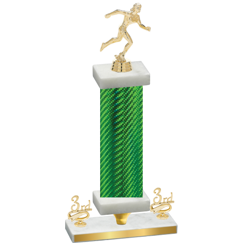 Premium Single Green Carbon Fiber Third Place Running Trophy