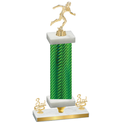 Premium Single Green Carbon Fiber Third Place Running Trophy