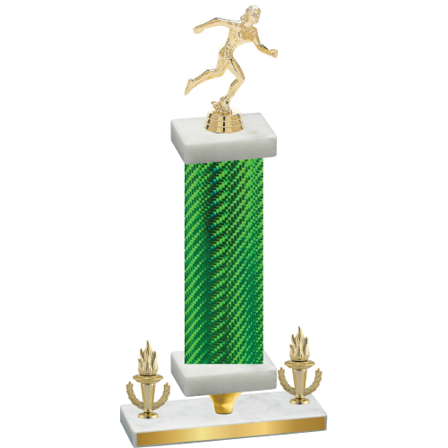 Premium Single Green Carbon Fiber Victory Running Trophy