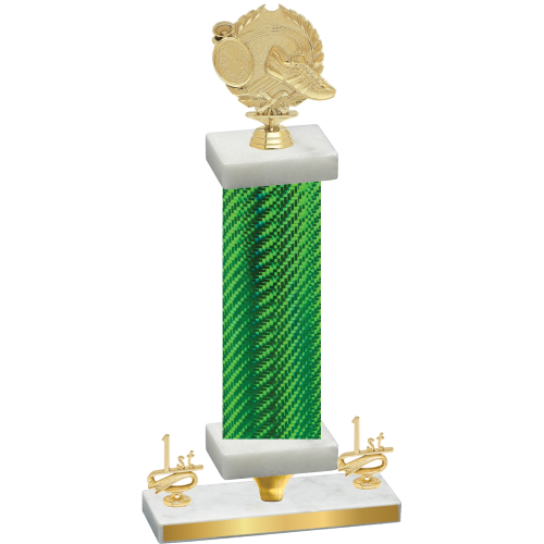 Premium Single Green Carbon Fiber First Place Running Trophy