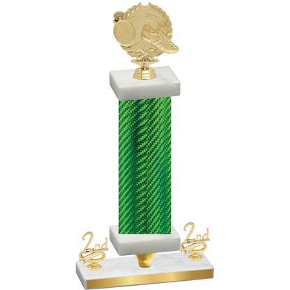 Premium Single Green Carbon Fiber Second Place Running Trophy