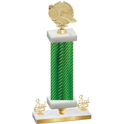 Premium Single Green Carbon Fiber Third Place Running Trophy