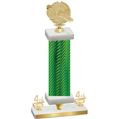 Premium Single Green Carbon Fiber Fourth Place Running Trophy