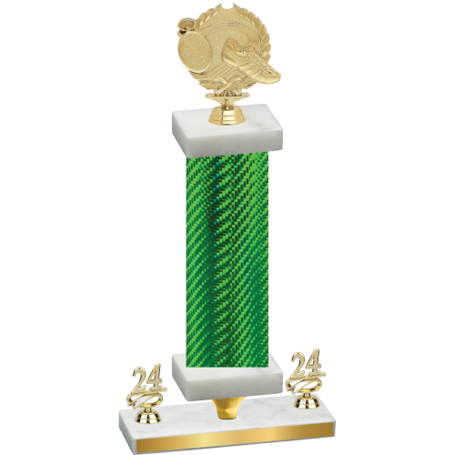 Premium Single Green Carbon Fiber Year Running Trophy