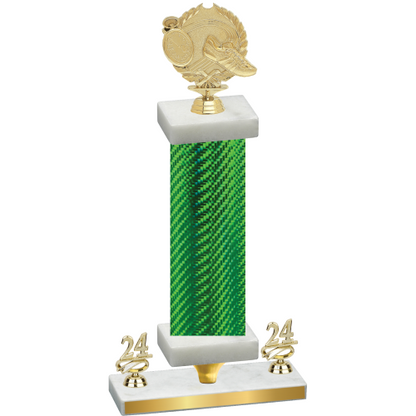 Premium Single Green Carbon Fiber Year Running Trophy