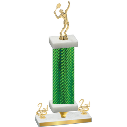 Premium Single Green Carbon Fiber Second Place Tennis Trophy