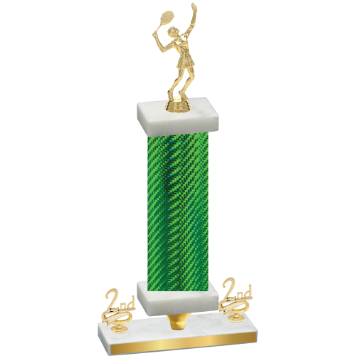 Premium Single Green Carbon Fiber Second Place Tennis Trophy