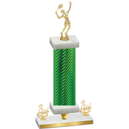 Premium Single Green Carbon Fiber Third Place Tennis Trophy