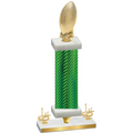 Premium Single Green Carbon Fiber First Place Football Trophy