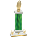 Premium Single Green Carbon Fiber Second Place Football Trophy