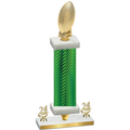 Premium Single Green Carbon Fiber Year Football Trophy