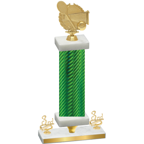 Premium Single Green Carbon Fiber Third Place Tennis Trophy