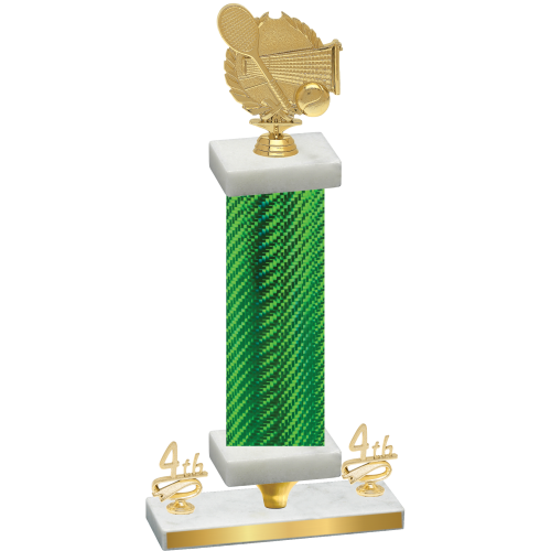Premium Single Green Carbon Fiber Fourth Place Tennis Trophy
