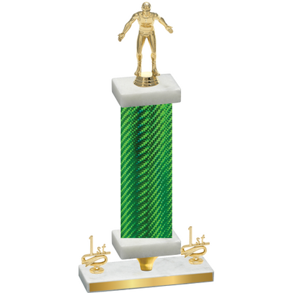 Premium Single Green Carbon Fiber First Place Wrestling Trophy