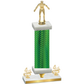 Premium Single Green Carbon Fiber Fourth Place Wrestling Trophy