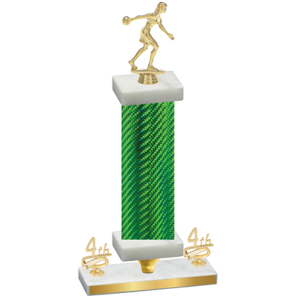Premium Single Green Carbon Fiber Fourth Place Bowling Trophy