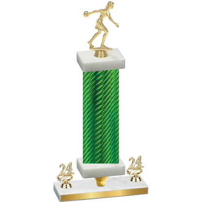 Premium Single Green Carbon Fiber Year Bowling Trophy