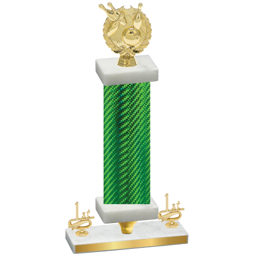Premium Single Green Carbon Fiber First Place Bowling Trophy