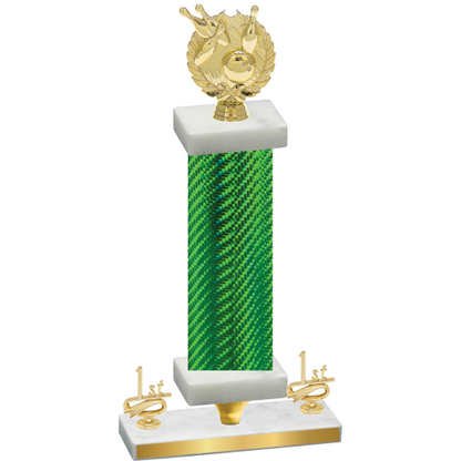 Premium Single Green Carbon Fiber First Place Bowling Trophy
