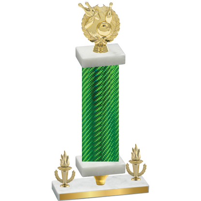 Premium Single Green Carbon Fiber Victory Bowling Trophy