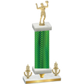 Premium Single Green Carbon Fiber Victory Volleyball Trophy