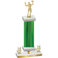Premium Single Green Carbon Fiber Year Volleyball Trophy