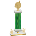 Premium Single Green Carbon Fiber Third Place Volleyball Trophy